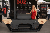 Gratar Gradina Mastodont Bucatarie Outdoor Mobila Premium Cuptor Pizza, Plita/Soba Blat Lemn Masiv - BUZ.RO