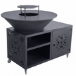 Gratar gradina plita de 95cm groasa 10 mm Fire Pit masa lucru spatiu depozitare|sertar cenusa|reglare tiraj - BUZ.RO