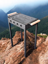 Gratar Gradina portabil 50 x 35 cm bare rotunde din otel 8mm , Personalizabil, Demontabil - BUZ.RO