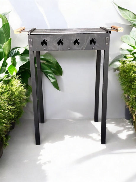 Gratar Gradina portabil 50 x 35 cm bare rotunde din otel 8mm , Personalizabil, Demontabil - BUZ.RO