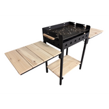Gratar gradina portabil, cu masa lucru,  reglabil pe inaltime de gatire , din otel carbon, suport de lucru, pentru camping, 65X45X95 CM 3 mm grosime tabla