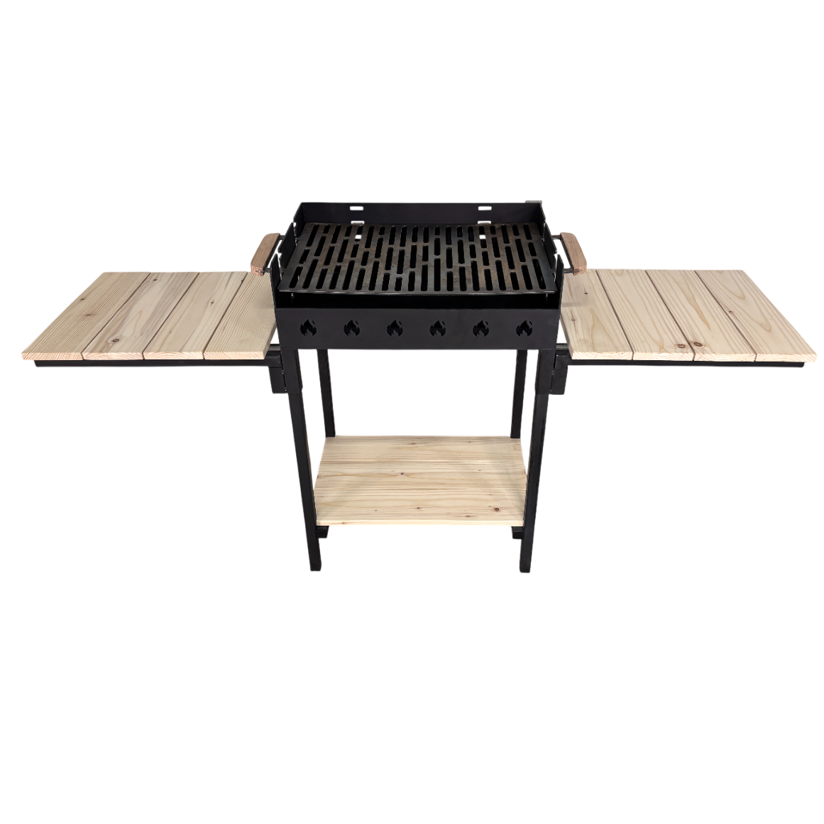 Gratar gradina portabil, cu masa lucru,  reglabil pe inaltime de gatire , din otel carbon, suport de lucru, pentru camping, 65X45X95 CM 4 mm Grosime tabla