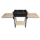 Gratar gradina portabil, cu masa lucru,  reglabil pe inaltime de gatire , din otel carbon, suport de lucru, pentru camping, 65X45X95 CM 4 mm Grosime tabla