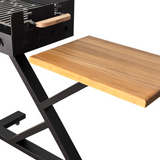 Gratar gradina portabil, premium, cu masa lucru, reglabil pe inaltime de gatire , din otel carbon, suport de lucru, pentru camping