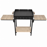 Gratar gradina portabil, cu masa lucru, reglabil pe inaltime de gatire , din otel carbon, suport de lucru, pentru camping, 65X45X95 CM 3 mm grosime tabla - BUZ.RO