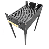 Gratar gradina portabil, cu masa lucru, reglabil pe inaltime de gatire , din otel carbon, suport de lucru, pentru camping, 65X45X95 CM 3 mm grosime tabla - BUZ.RO