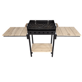 Gratar gradina portabil, cu masa lucru, reglabil pe inaltime de gatire , din otel carbon, suport de lucru, pentru camping, 65X45X95 CM 3 mm grosime tabla - BUZ.RO