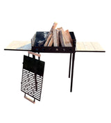 Gratar gradina portabil, cu masa polita lucru reglabil pe inaltime de gatire 65X45X95 CM - BUZ.RO