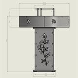 Gratar Gradina Rotund plita 10 mm Fire Pit 73 cm din fier pe lemne, pentru terasa, modelul floare - BUZ.RO