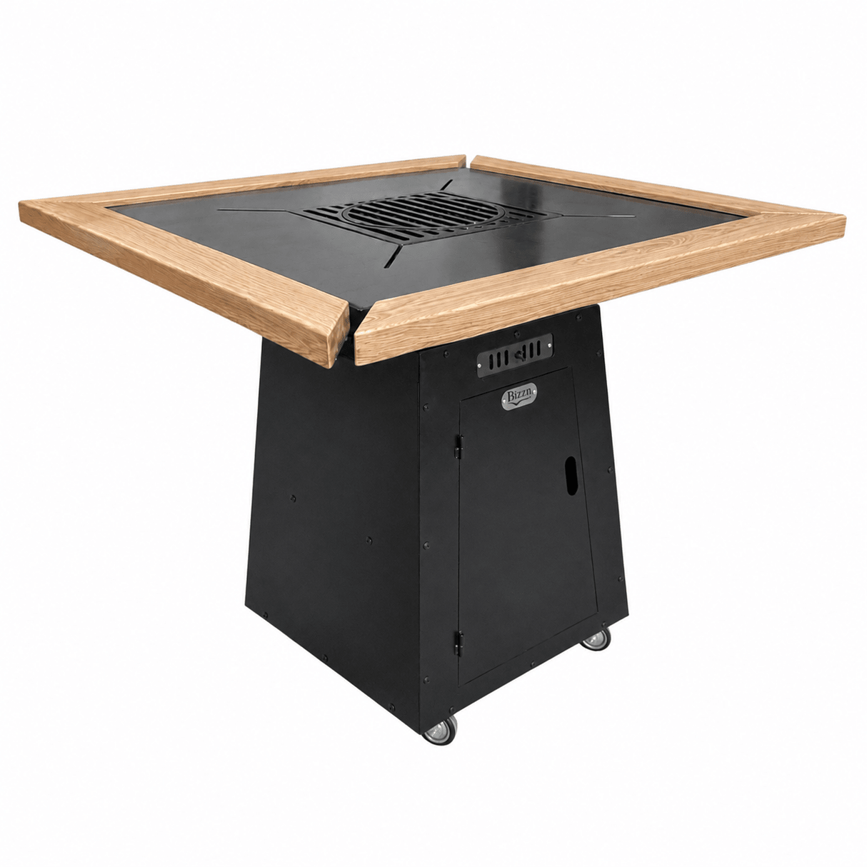 Gratar Gradina si Curte | Plita Otel 75x75 cm | Mobil pe Roti | Inaltator Ceaun Inclus - BUZ.RO