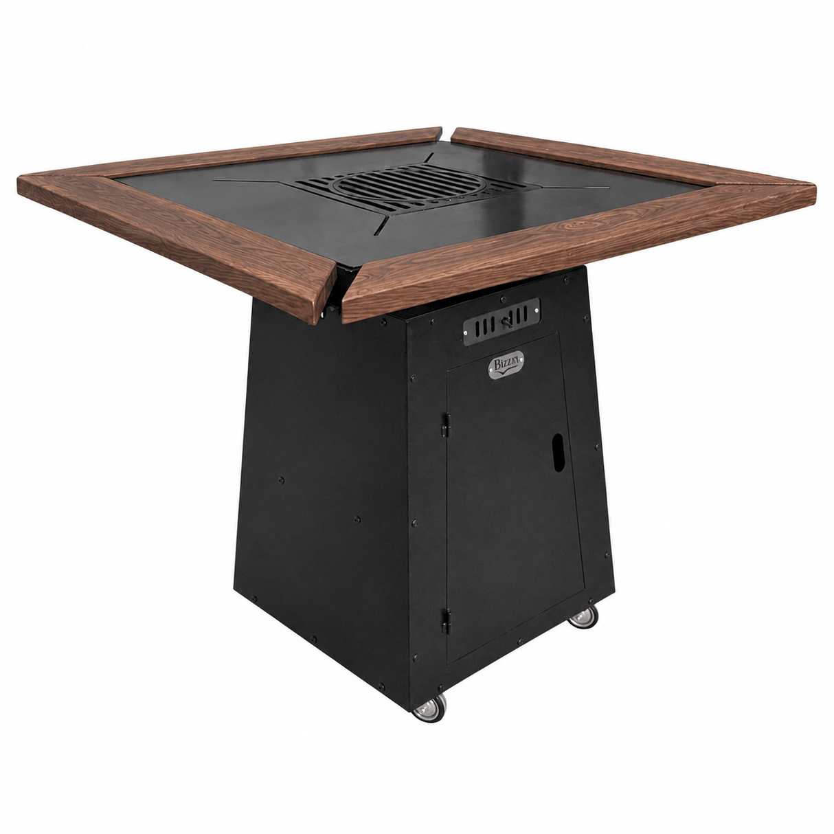 Gratar Gradina si Curte | Plita Otel 75x75 cm | Mobil pe Roti | Inaltator Ceaun Inclus - BUZ.RO