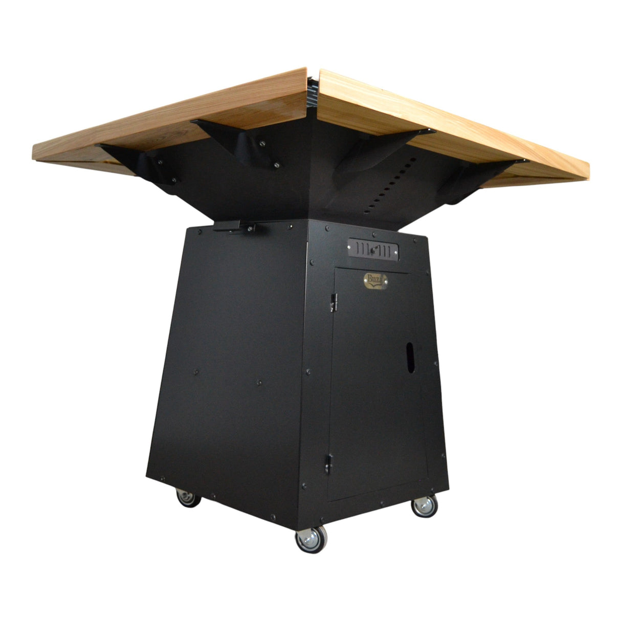 Gratar Gradina si Curte | Plita Otel 75x75 cm | Mobil pe Roti | Inaltator Ceaun Inclus - BUZ.RO