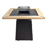Gratar Gradina si Curte | Plita Otel 75x75 cm | Mobil pe Roti | Inaltator Ceaun Inclus - BUZ.RO
