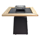 Gratar Gradina si Curte | Plita Otel 75x75 cm | Mobil pe Roti | Inaltator Ceaun Inclus - BUZ.RO