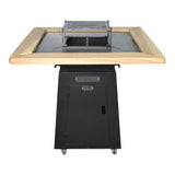 Gratar Gradina si Curte | Plita Otel 75x75 cm | Mobil pe Roti | Inaltator Ceaun Inclus - BUZ.RO