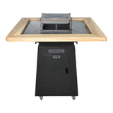 Gratar Gradina si Curte | Plita Otel 75x75 cm | Mobil pe Roti | Inaltator Ceaun Inclus - BUZ.RO