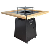 Gratar Gradina si Curte | Plita Otel 75x75 cm | Mobil pe Roti | Inaltator Ceaun Inclus - BUZ.RO