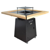 Gratar Gradina si Curte | Plita Otel 75x75 cm | Mobil pe Roti | Inaltator Ceaun Inclus - BUZ.RO