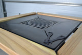 Gratar Gradina si Curte | Plita Otel 75x75 cm | Mobil pe Roti | Inaltator Ceaun Inclus - BUZ.RO