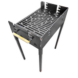 Gratar gradina portabil, cu masa lucru,  reglabil pe inaltime de gatire , din otel carbon, suport de lucru, pentru camping, 65X45X95 CM 4 mm Grosime tabla