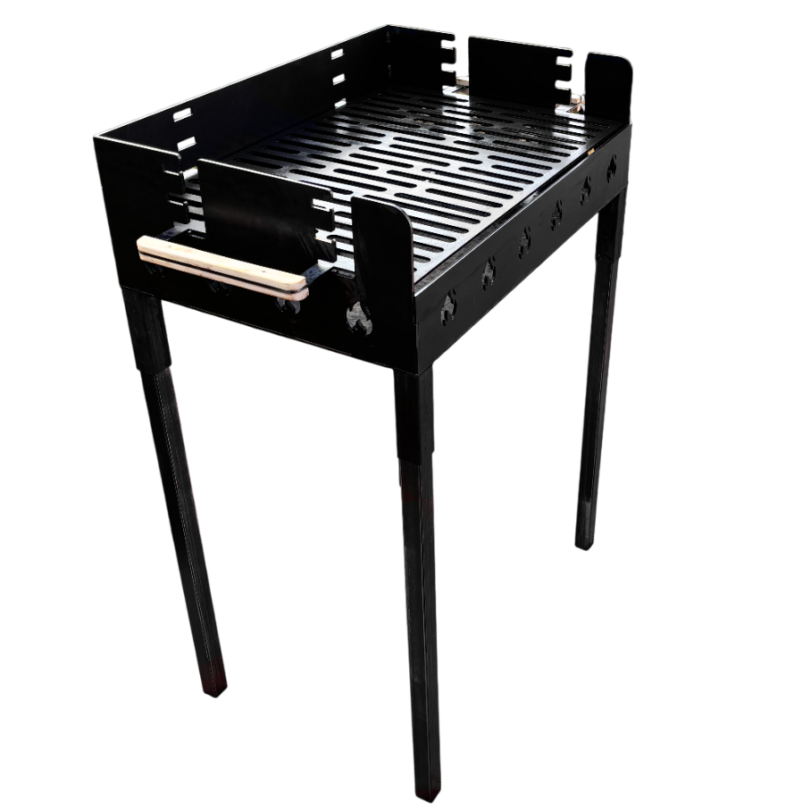 Gratar gradina portabil, cu masa lucru,  reglabil pe inaltime de gatire , din otel carbon, suport de lucru, pentru camping, 65X45X95 CM 4 mm Grosime tabla