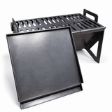 Gratar Portabil de Camping | Otel Masiv cu Placa Plancha si Grill - BUZ.RO