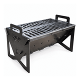 Gratar Portabil de Camping | Otel Masiv cu Placa Plancha si Grill - BUZ.RO