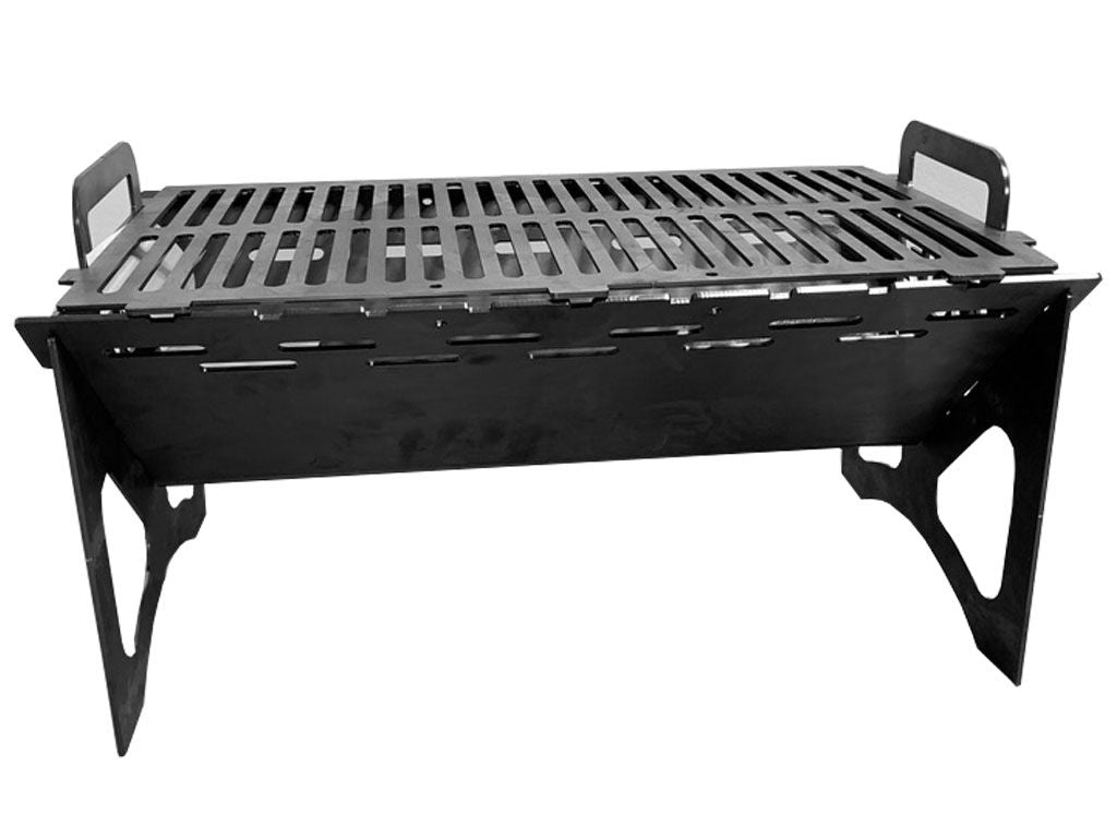 Gratar Gradina, din otel carbon, pentru camping, gradina, 50x30x30cm, grosime 3mm
