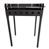 Gratar portabil+ plita, reglabil pe inaltime de gatire , din otel carbon, pentru camping, gradina, 65X45X95 CM