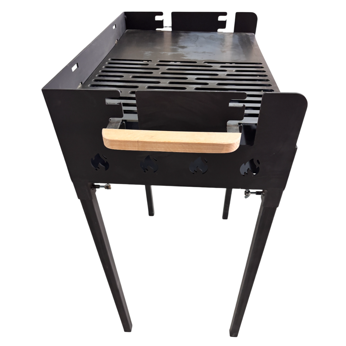 Gratar portabil+ plita, reglabil pe inaltime de gatire , din otel carbon, pentru camping, gradina, 65X45X95 CM