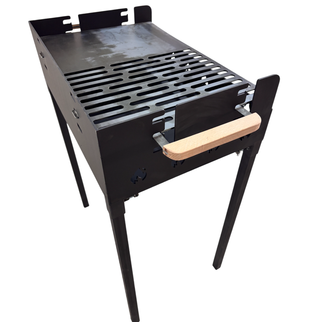 Gratar portabil+ plita, reglabil pe inaltime de gatire , din otel carbon, pentru camping, gradina, 65X45X95 CM