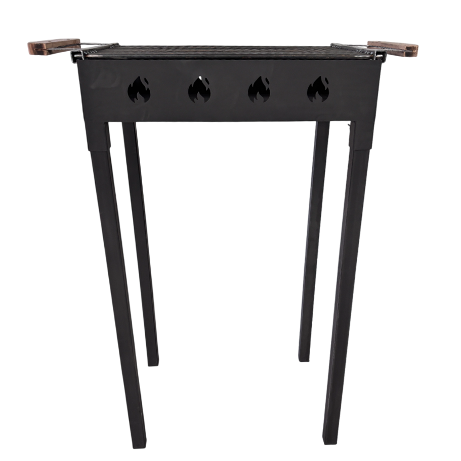 Gratar portabil, reglabil pe inaltime de gatire , cu bare rotunde din otel 8mm carbon, pentru camping, gradina