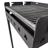 Gratar portabil, reglabil pe inaltime de gatire , cu bare rotunde din otel carbon, pentru camping, gradina, 65X45X95 CM Grosime tabla 4 mm