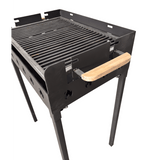 Gratar portabil, reglabil pe inaltime de gatire , cu bare rotunde din otel carbon, pentru camping, gradina, 65X45X95 CM Grosime tabla 4 mm - BUZ.RO