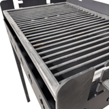 Gratar portabil, reglabil pe inaltime de gatire , cu bare rotunde din otel carbon, pentru camping, gradina, 65X45X95 CM Grosime tabla 4 mm - BUZ.RO
