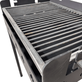 Gratar portabil, reglabil pe inaltime de gatire , cu bare rotunde din otel carbon, pentru camping, gradina, 65X45X95 CM Grosime tabla 4 mm - BUZ.RO