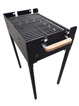 Gratar portabil, reglabil pe inaltime de gatire , cu bare rotunde din otel carbon, pentru camping, gradina, 65X45X95 CM Grosime tabla 4 mm - BUZ.RO