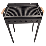 Gratar portabil, reglabil pe inaltime de gatire , cu bare rotunde din otel carbon, pentru camping, gradina, 65X45X95 CM Grosime tabla 4 mm - BUZ.RO