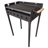 Gratar portabil, reglabil pe inaltime de gatire , cu bare rotunde din otel carbon, pentru camping, gradina, 65X45X95 CM Grosime tabla 4 mm - BUZ.RO