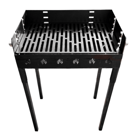 Gratar portabil, reglabil pe inaltime de gatire, din otel carbon, pentru camping, gradina, 65X45X95 CM Grosime Tabla 3 mm - BUZ.RO