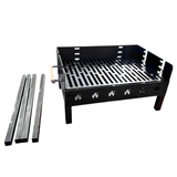 Gratar portabil, reglabil pe inaltime de gatire, din otel carbon, pentru camping, gradina, 65X45X95 CM Grosime Tabla 3 mm - BUZ.RO