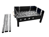 Gratar portabil, reglabil pe inaltime de gatire, din otel carbon, pentru camping, gradina, 65X45X95 CM Grosime Tabla 3 mm - BUZ.RO