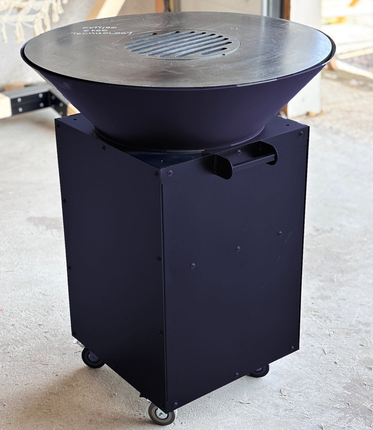 Gratar Rotund de gradina 107cm|diametru 75 cm| fire pit cu Plita rotunda 6/8/10 mm Otel dur - BUZ.RO