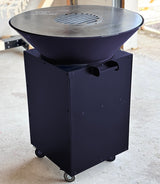 Gratar Rotund de gradina 107cm|diametru 75 cm| fire pit cu Plita rotunda 6/8/10 mm Otel dur - BUZ.RO
