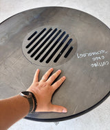 Gratar Rotund de gradina 107cm|diametru 75 cm| fire pit cu Plita rotunda 6/8/10 mm Otel dur - BUZ.RO