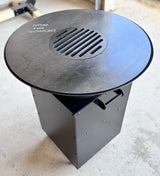 Gratar Rotund de gradina 107cm|diametru 75 cm| fire pit cu Plita rotunda 6/8/10 mm Otel dur - BUZ.RO