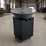 Gratar Rotund de gradina 107cm|diametru 75 cm| fire pit cu Plita rotunda 6/8/10 mm Otel dur - BUZ.RO