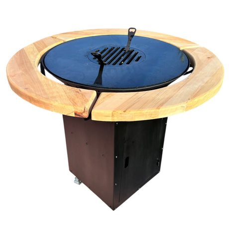 Gratar Rotund de gradina diametru 75 cm fire pit cu Plita rotunda 6/8/10 mm Otel dur - BUZ.RO