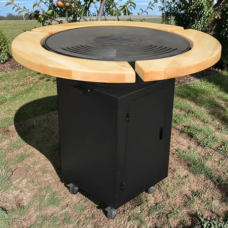Gratar Rotund de gradina diametru 75 cm fire pit cu Plita rotunda Otel dur - BUZ.RO