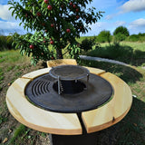 Gratar Rotund de gradina diametru 75 cm fire pit cu Plita rotunda Otel dur - BUZ.RO